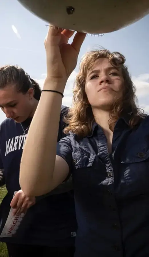 Student in sports field