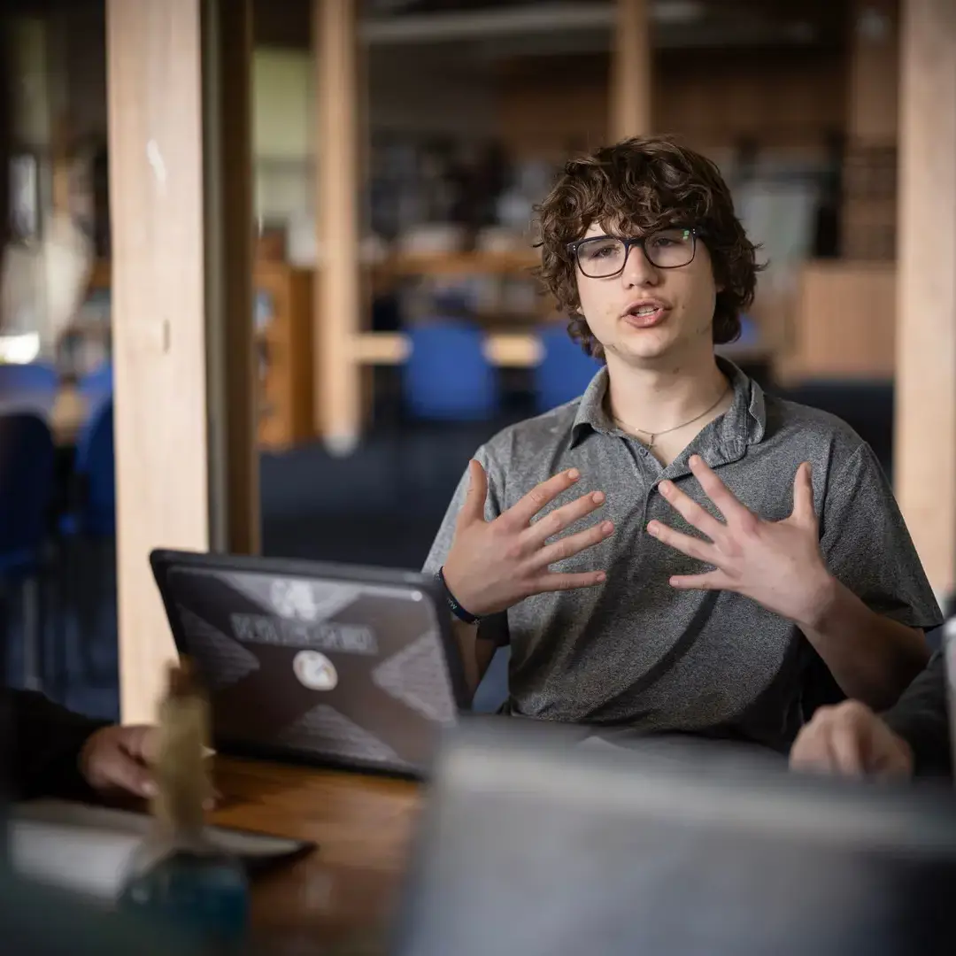 Students discussing in class