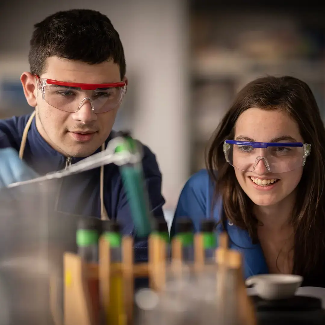 Students in science class