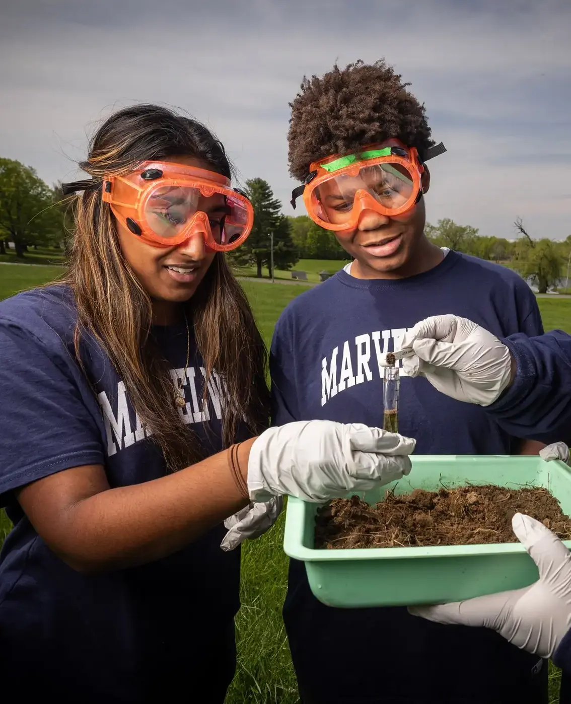 Students conducting outside research