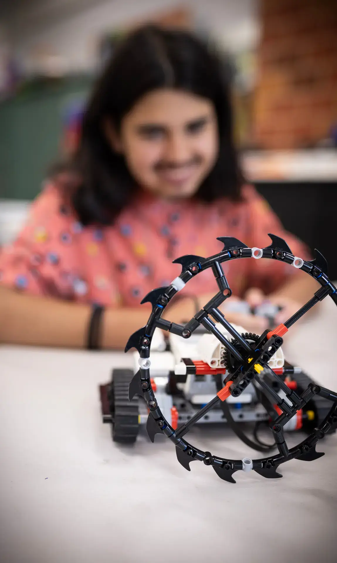 Student in robotics class