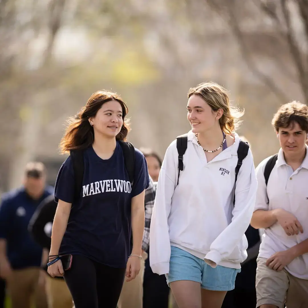 Students walking on campus