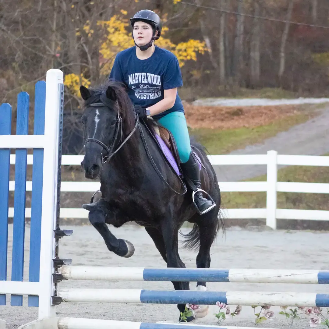 Student horseback riding