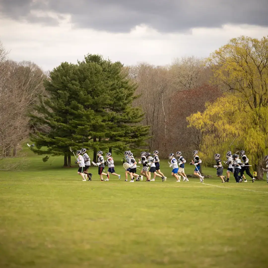 Lacrosse team warming up