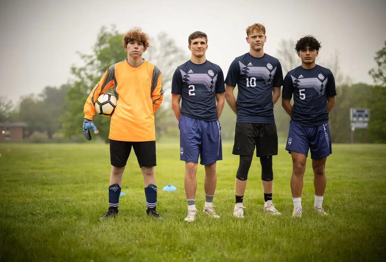 Student Athletes prepping to play soccer