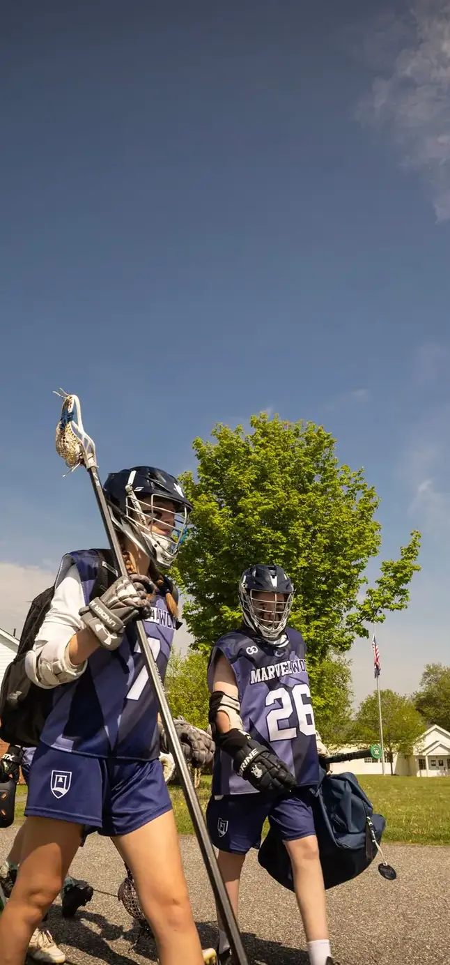 Students playing lacrosse