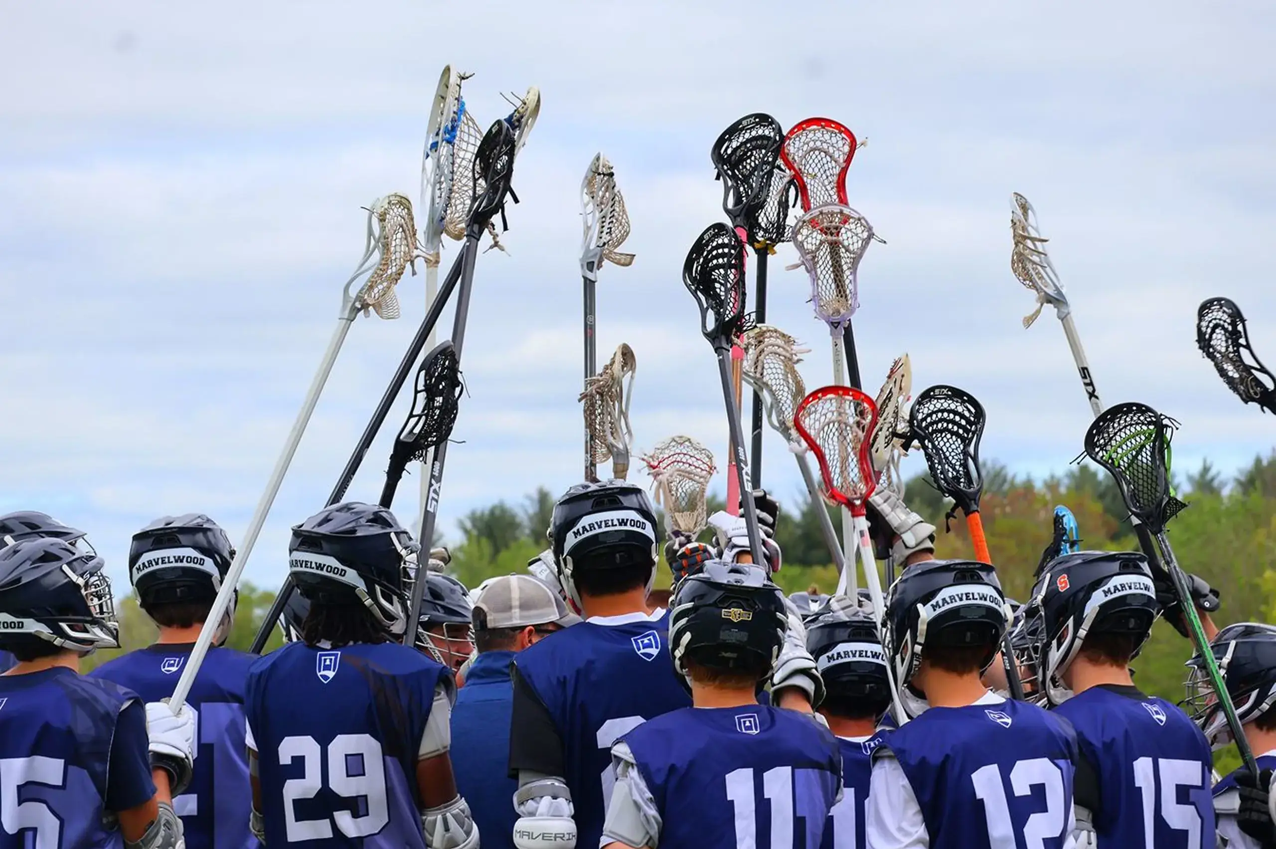 Lacrosse team getting ready for a game