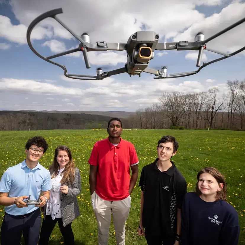 Students using drone