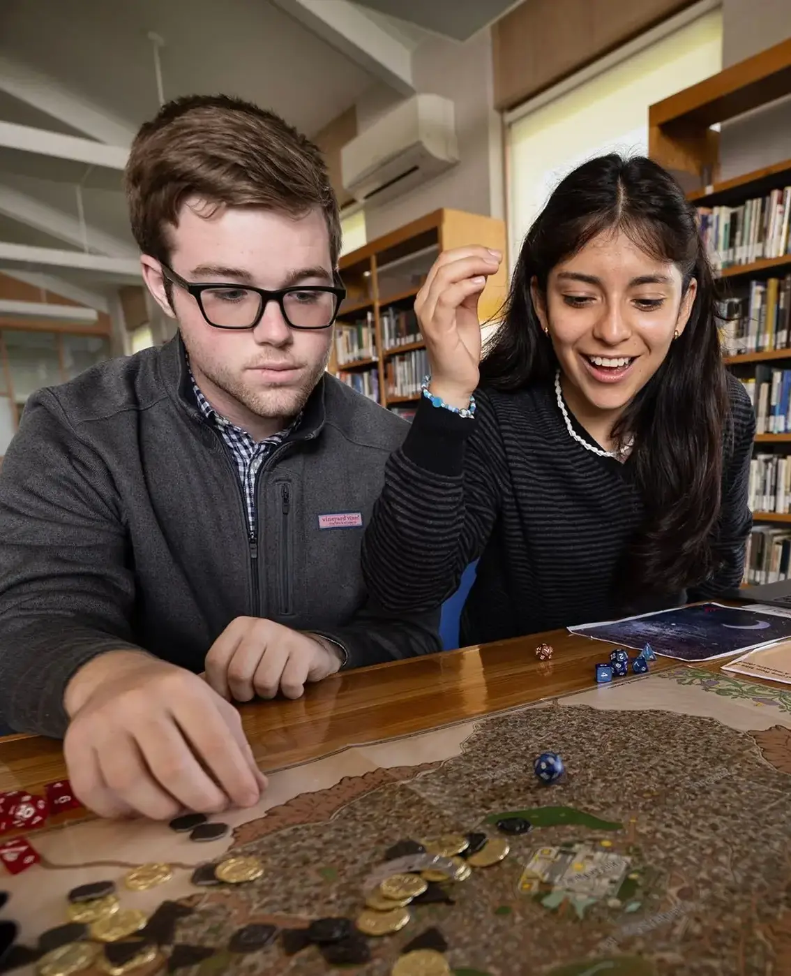 Students playing dungeons and dragons