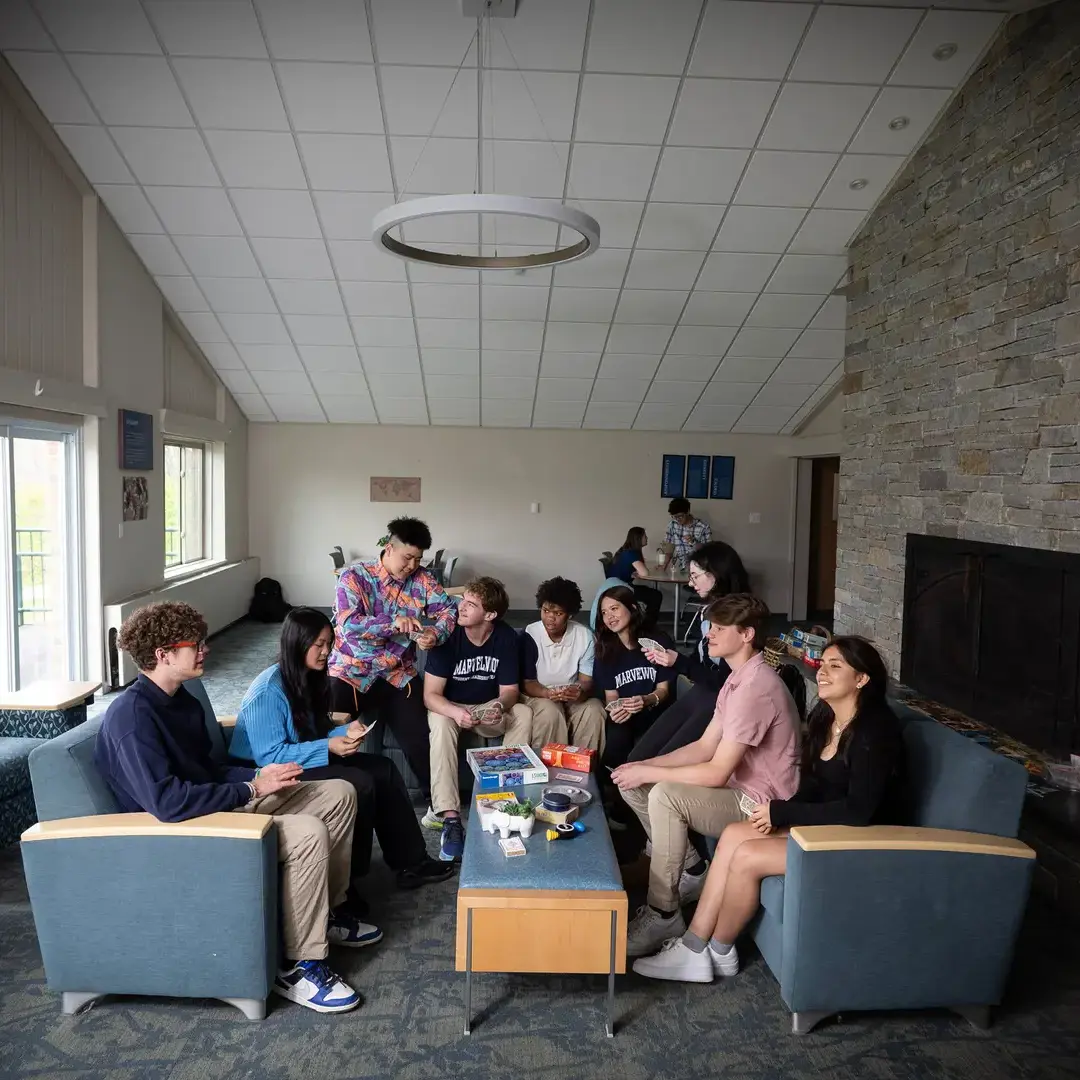Students spending time together in common room