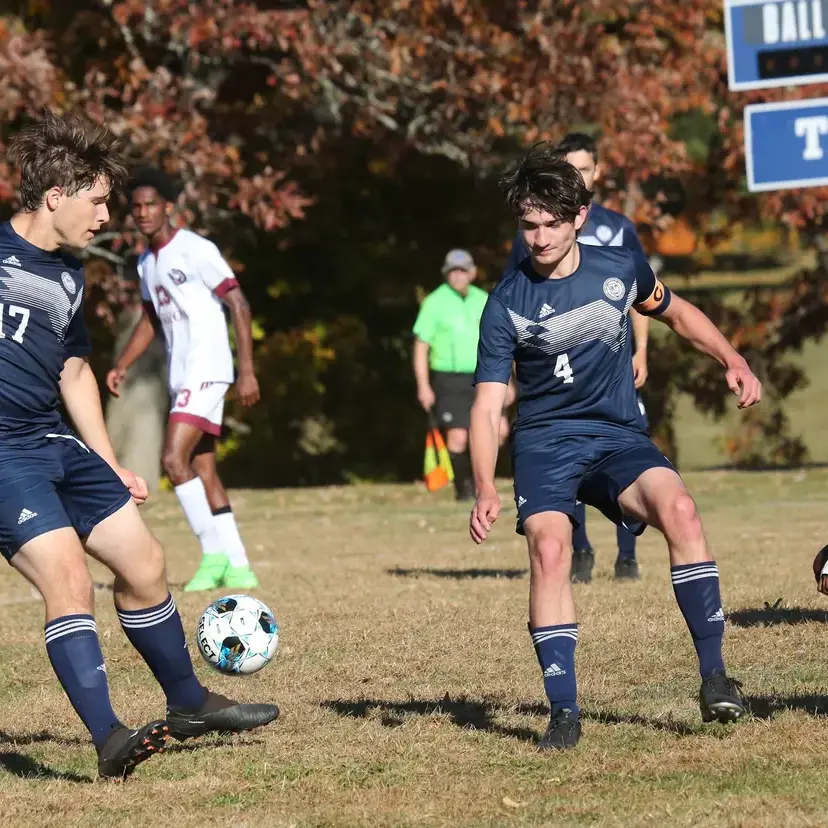Students playing soccer